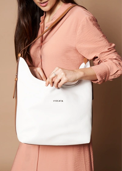 Viscata Cyprien Leather Handbag In White