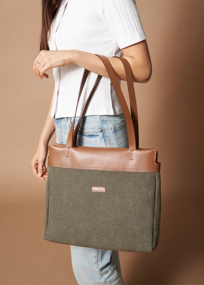 Viscata Tropez Canvas Handbag In Green