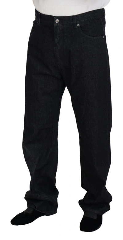 Shop Dolce & Gabbana Elegant Black Washed Denim Pants Luxe Men's Cotton
