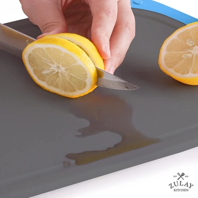 Shop Zulay Kitchen Non-slip Kitchen Cutting Board With Juice Grooves (3 Piece) In Multi