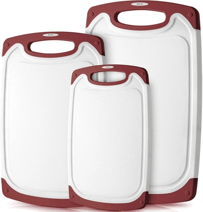 Zulay Kitchen Non-slip Kitchen Cutting Board With Juice Grooves (3 Piece) In Multi
