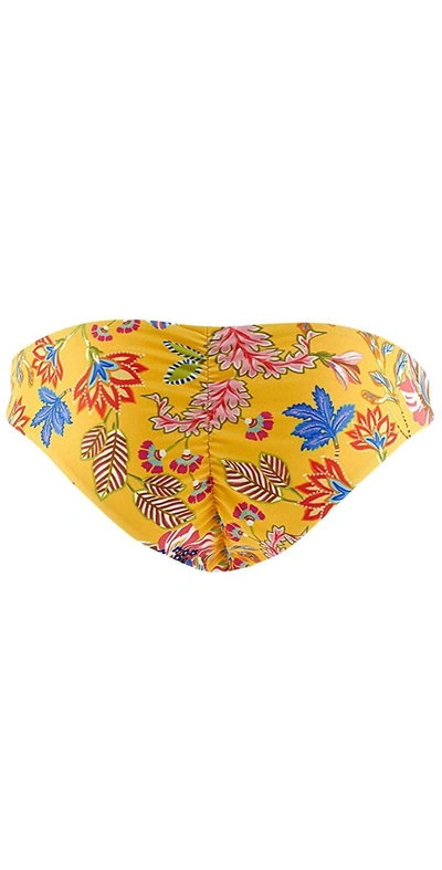 Laundry By Shelli Segal Emma Brazilian Cut Hipster Bikini Bottom Swimsuit In Sunshine Gold In Multi
