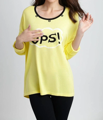 Angel Word Cloud Graphic Sweater In Yellow Multi