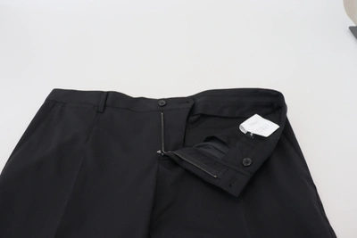 Shop Dolce & Gabbana Black Wool Chino Formal Men's Pants