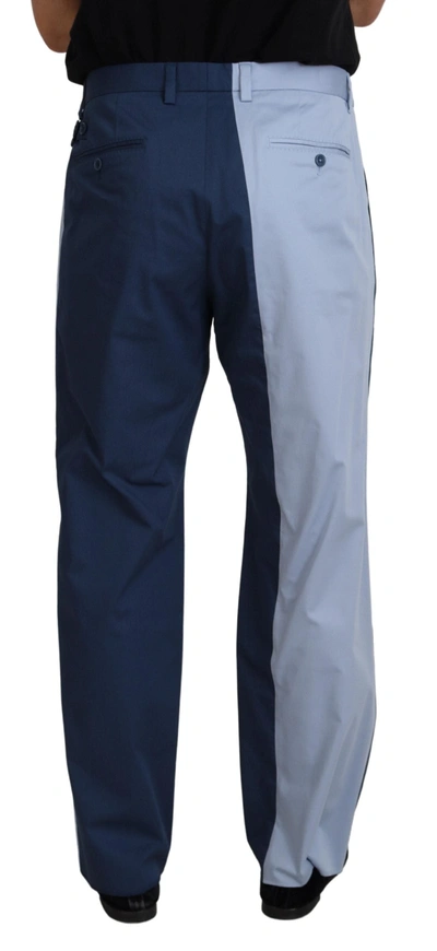 Shop Dolce & Gabbana Blue Cotton Straight Fit Men's Pants