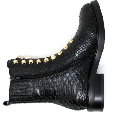 Jeffrey Campbell Tonette Bootie In Black Snake