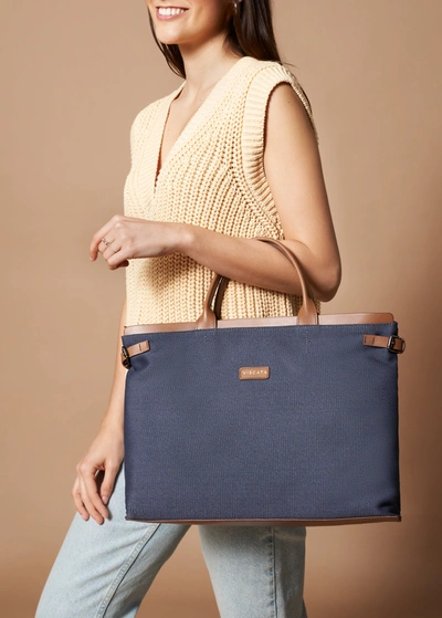 Viscata Cannes Canvas Handbag In Blue