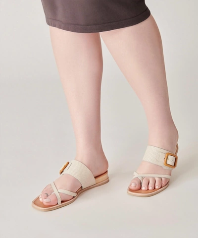 Shop Dolce Vita Perris Sandal In Ivory Embossed Leather In Multi