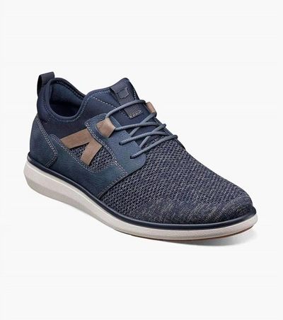 Shop Florsheim Men's Venture Knit Plain Toe Lace Up Sneaker In Navy In Blue
