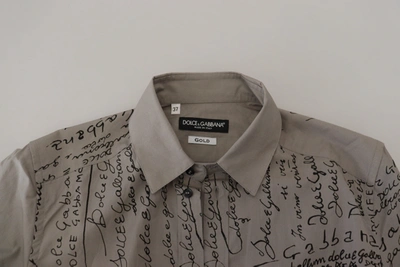 Shop Dolce & Gabbana Elegant Slim Fit Cotton Dress Men's Shirt In Gray
