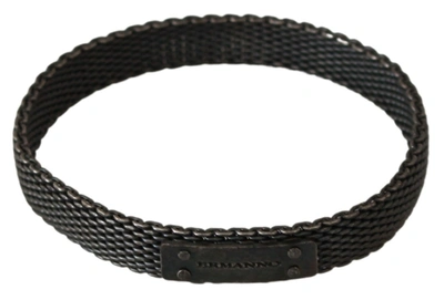 Shop Ermanno Scervino Branded Metal Steel Unisex Men's Bracelet In Silver
