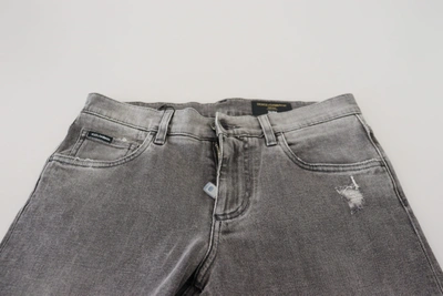 Shop Dolce & Gabbana Chic Grey Washed Denim Men's Pants In Gray