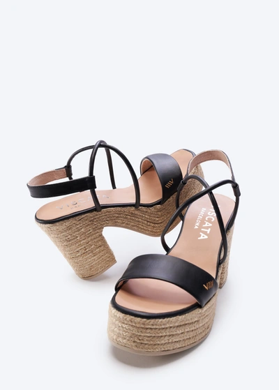 Viscata Elia Leather Sandal In Black