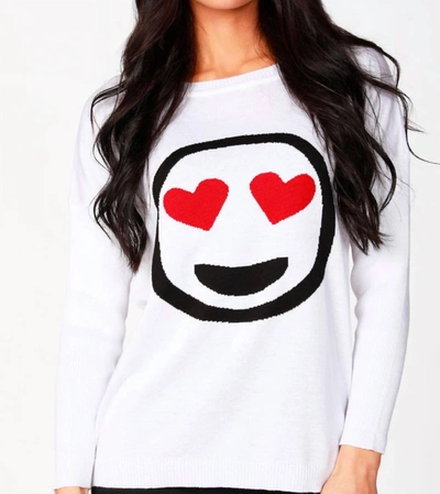 Shop Angel Hearts Emoji Top In White