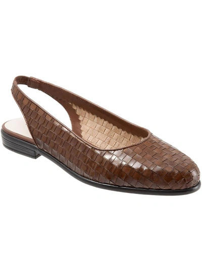 Shop Trotters Lucy Womens Leather Woven Slingbacks In Multi
