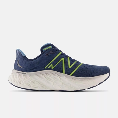 Shop New Balance Men's Fresh Foam X More V4 Shoes In Navy Blue/cosmic Pineapple/heritage Blue In Multi