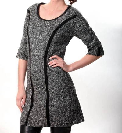 Shop Angel Boucle-knit Stripe Dress In Black/white In Grey