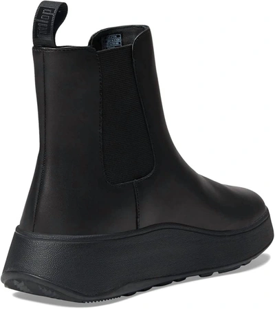 Shop Fitflop Chelsea Leather Flatform Boots In Black