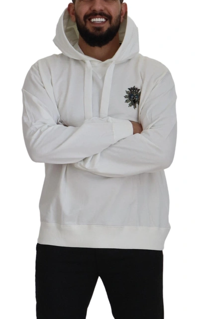Shop Dolce & Gabbana Stunning White Hooded Men's Sweater