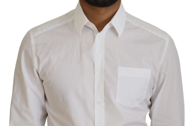 Shop Dolce & Gabbana Elegant White Slim Fit Dress Men's Shirt