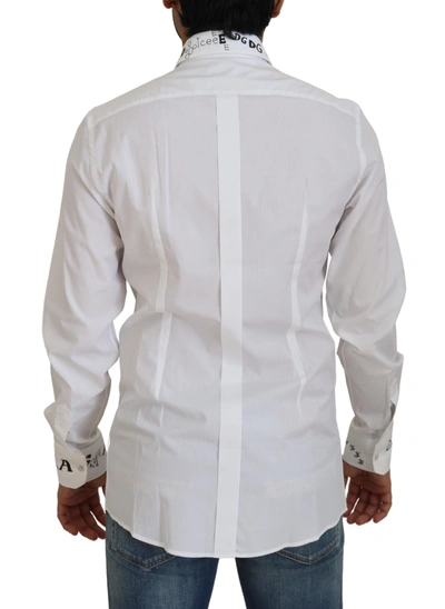 Shop Dolce & Gabbana Elegant White Cotton Dress Men's Shirt