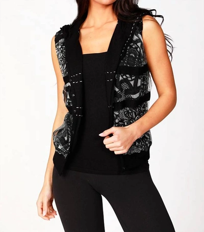 Shop Angel Abstract Stitch Reversible Hooded Vest In Black/white