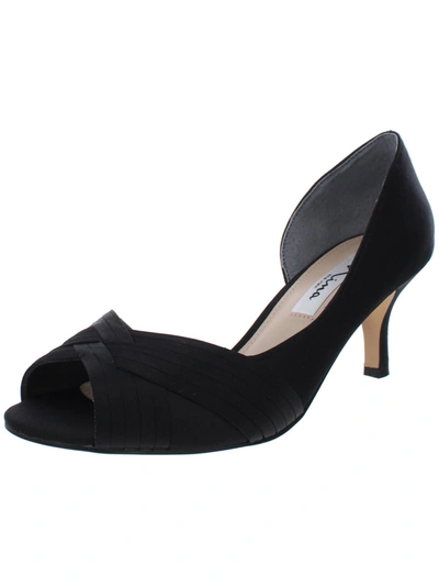 Shop Nina Contesa Womens Satin Ankle D'orsay Heels In Black