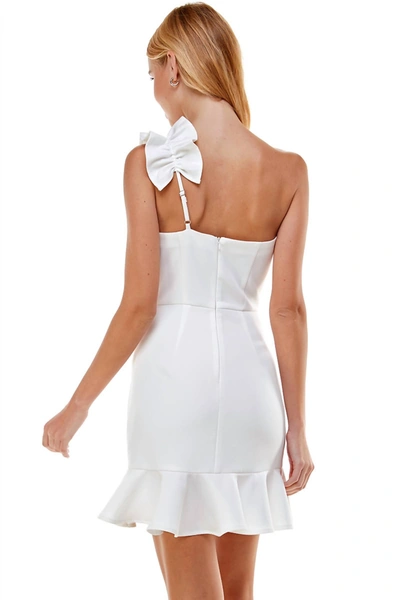 Tcec One Shoulder Mini Dress In White