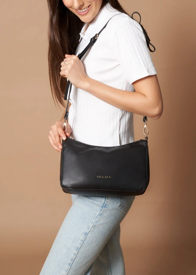 Viscata Nice Leather Handbag In Black