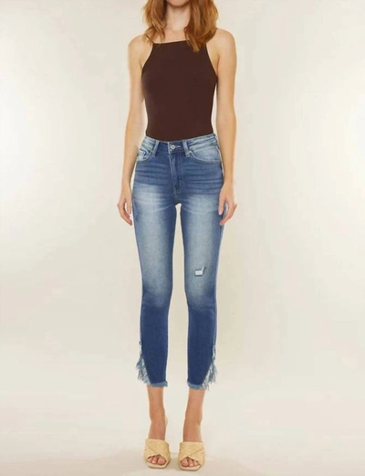Kancan Geneva High Rise Ankle Skinny Jeans In Medium Blue