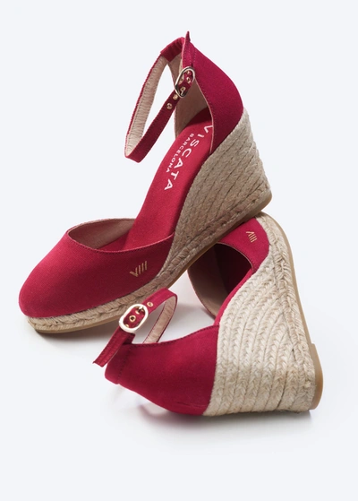 Viscata Estartit Limited Edition Canvas Espadrille Wedges In Red