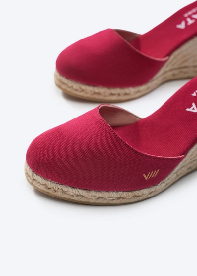 Viscata Estartit Limited Edition Canvas Espadrille Wedges In Red