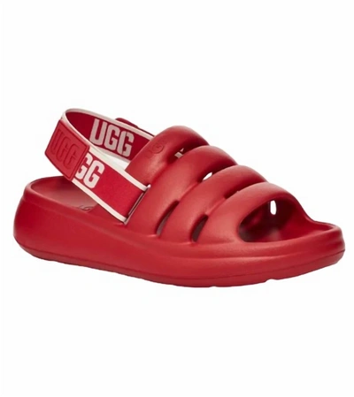 Shop Ugg Sport Yeah Slide In Samba Red In Multi