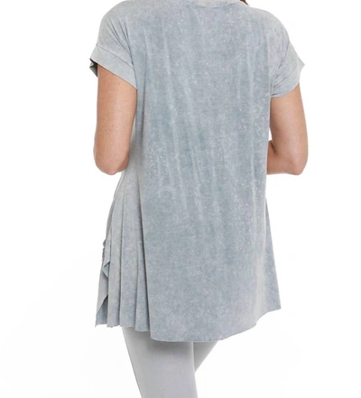 Angel Beaded Short Sleeve Tunic In Gray In Grey