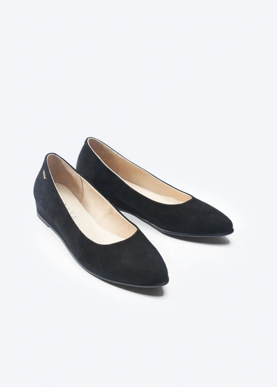 Viscata Roma Leather Flats In Black