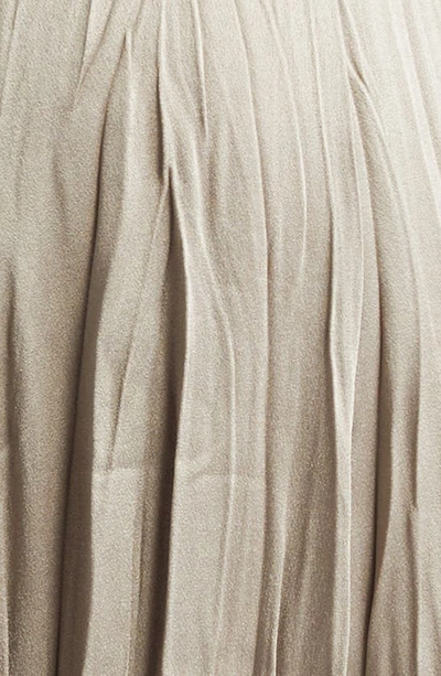 Shop Michael Kors Dégradé Pleated Sleeveless Crepe Dress In Taupe