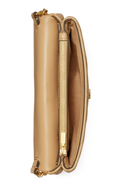 Tory Burch Kira Chevron Quilted Leather Wallet On A Chain In Desert Dune
