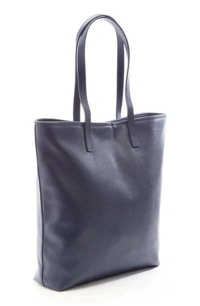 Shop Royce New York Tall Leather Tote With Wristlet In Navy Blue