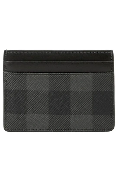 Shop Burberry Sandon Check Card Case In Charcoal