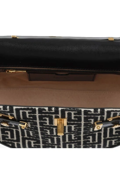 Balmain B-buzz 23 Crossbody Bag In Ivory/ Black