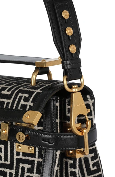 Balmain B-buzz 23 Crossbody Bag In Ivory/ Black