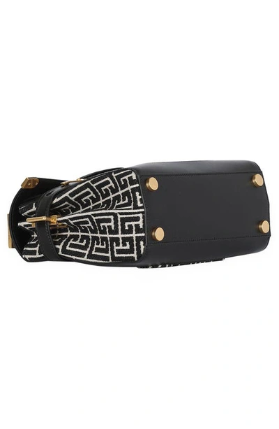 Balmain B-buzz 23 Crossbody Bag In Ivory/ Black