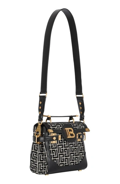 Balmain B-buzz 23 Crossbody Bag In Ivory/ Black