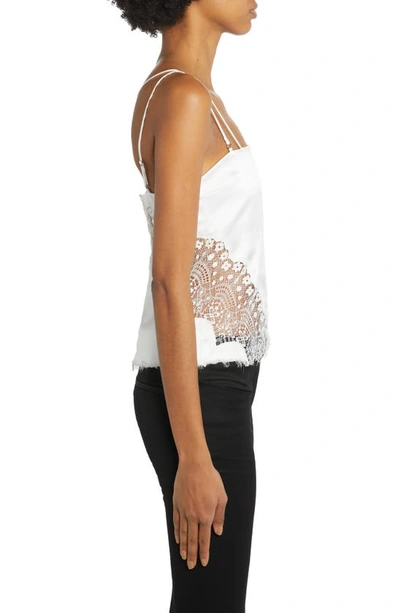 Tom Ford Lace-trimmed Silk-blend Satin Camisole In Chalk