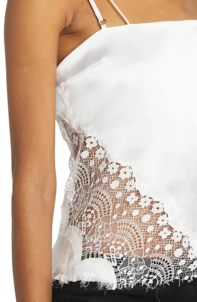 Tom Ford Lace-trimmed Silk-blend Satin Camisole In Chalk