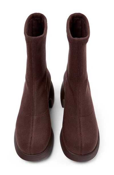 Shop Camper Thelma Knit Boot In Burgundy