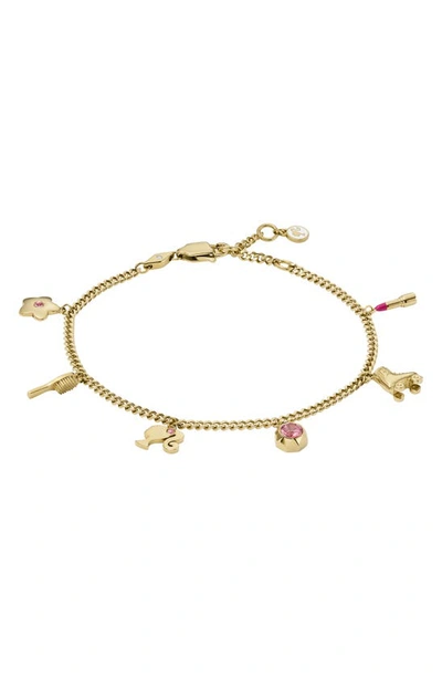 Fossil X Barbie® Charm Bracelet In Gold