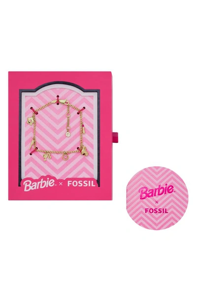 Fossil X Barbie® Charm Bracelet In Gold