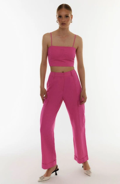 Shop Something New Jane Utility Cargo Pants In Shocking Pink