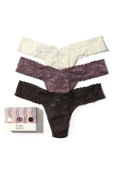 Shop Hanky Panky 3-pack Low Rise Thong In Marshmallow Grey